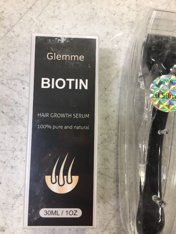 Photo 3 of Glemme Biotin Hair Growth Products Kit, Microneedle Derma Roller for Scalp Hair Regrowth Men and Women, Best Hair Loss Treatment
