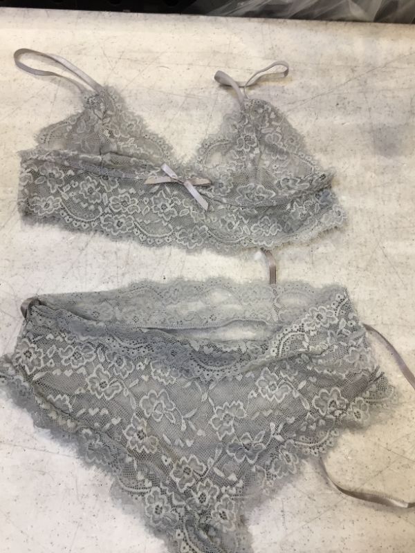 Photo 1 of womens lace lingerie color grey size large  