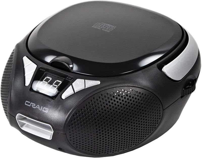 Photo 1 of Craig CD6925 Portable Top-Loading Stereo CD Boombox with AM/FM Stereo Radio in Black | LED Display | Programmable CD Player | CD-R/CD-W Compatible | AUX Port Supported |
