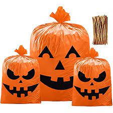 Photo 1 of 2 PACK 8PC HALLOWEEN LARGE LEAF BAG DECORATIONS INCLUDES TIES 