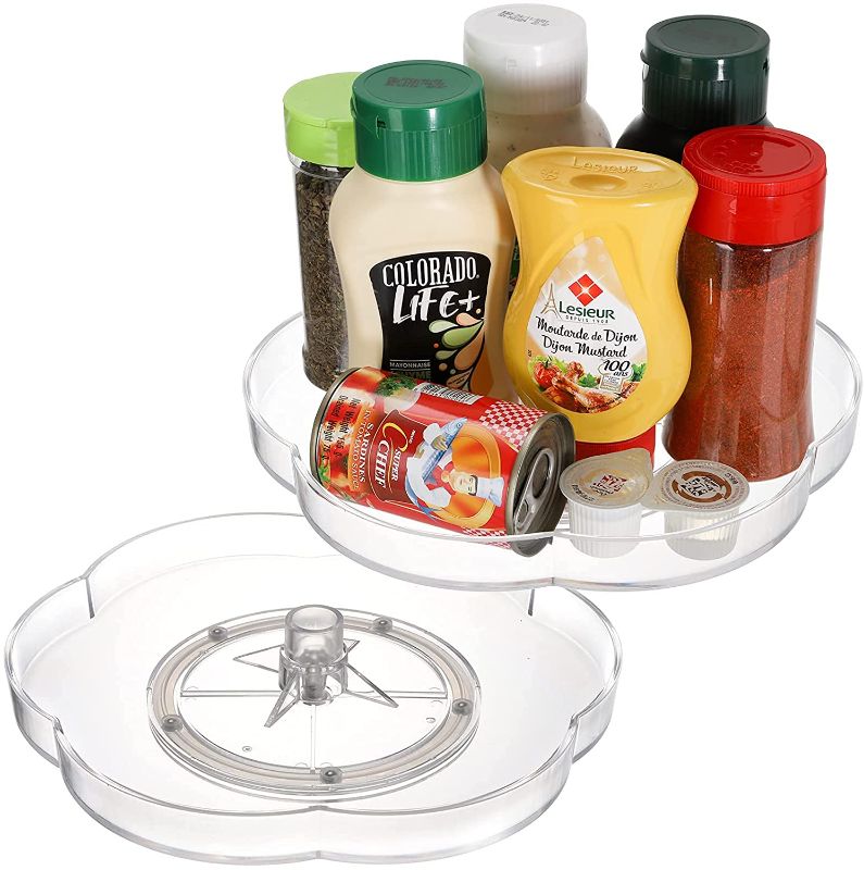 Photo 1 of  2 Pack Kitchen Turntable, Clear Plastic 360 Degree Rotating Spices Organizer