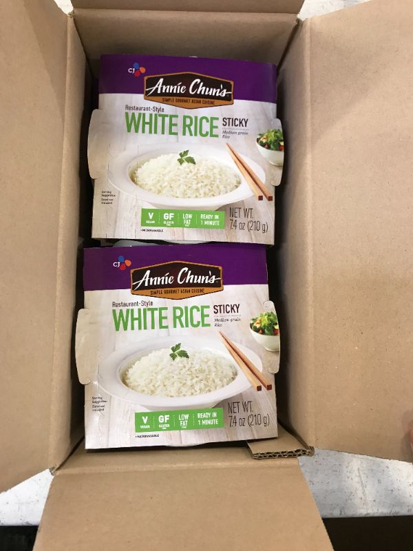 Photo 1 of Annie Chun's Rice Express Sticky White Rice, 7.4-Ounce Microwavable Bowls 6 Pack Best By May.25.22