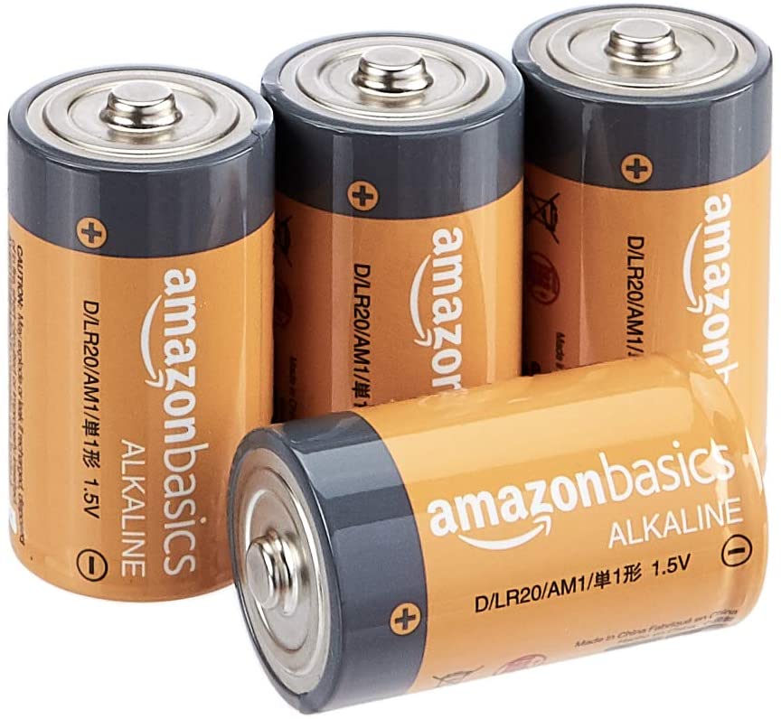 Photo 1 of Amazon Basics 4 Pack D Cell All-Purpose Alkaline Batteries, 5-Year Shelf Life, Easy to Open Value Pack
