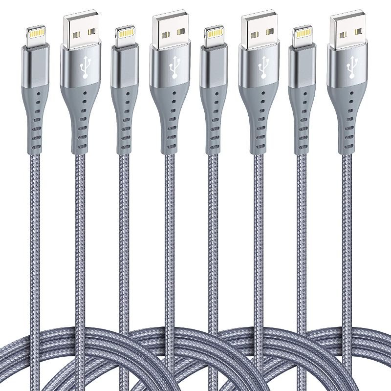 Photo 1 of iPhone Lightning Cable Xnewcable [4-Pack 3/6/6/10ft] Apple MFi Certified Long USB Charging Cord for Apple Charger, iPhone 12/11Pro/11/XS MAX/XR/X/8/7/6/6S/Plus, iPad Pro/Air/Mini (Grey)
