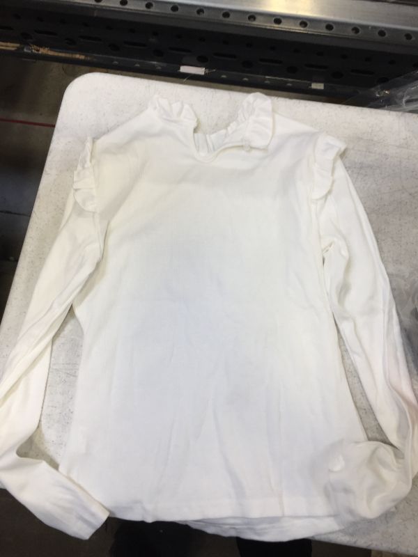 Photo 1 of womens medium size long sleeve shirt color white 