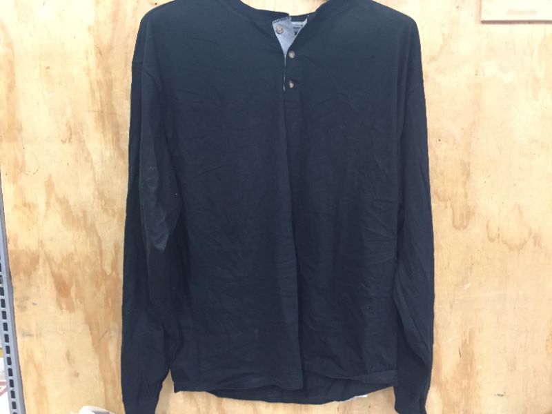 Photo 1 of hanes  beefy long sleeves men's t-shirt black color size XL