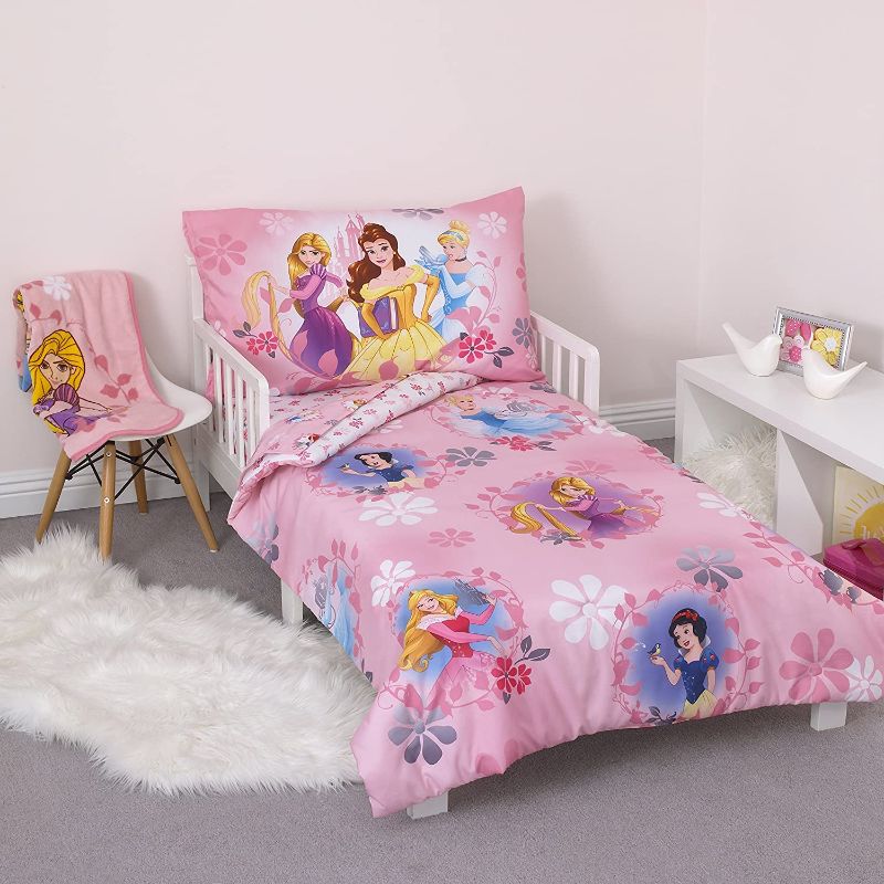 Photo 1 of Disney Pretty Princess Toddler Bed, 4 Piece Set, Pink