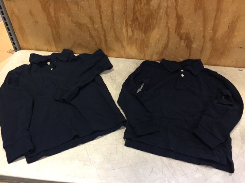 Photo 3 of Boy's Uniform Long Sleeve Pique Polo 2-Pack - Nautico  size m (7/8)