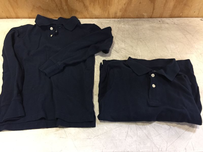 Photo 4 of Boy's Uniform Long Sleeve Pique Polo 2-Pack - Nautico  size m (7/8)