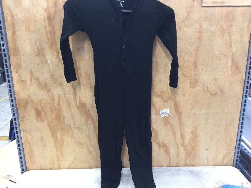 Photo 1 of fruit of the loom toddler black jumpsuit Pajamas One Piece Sleeper size S (6/7)