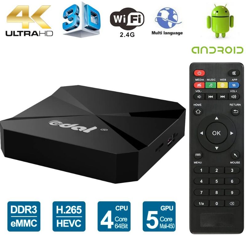 Photo 1 of Edal T95E Android TV Box RK3229 Quad Core 32bit TV Box 1GB/8GB WiFi 2.4GHz Support 4K HD Video HDMI T