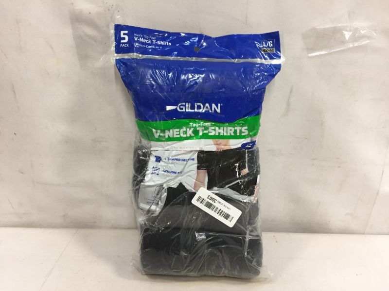 Photo 1 of 5pack  Gildan tag free V-neck T-shirts size L (42-44) (OPEN BOX)