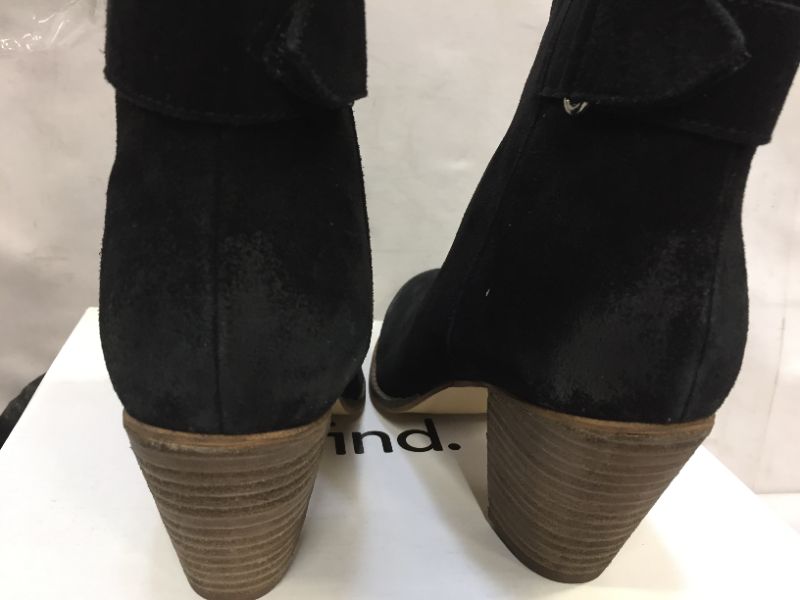 Photo 4 of Distressed Heeled Ankle Boots women's black---size 7--dirty sole and slightly scratch