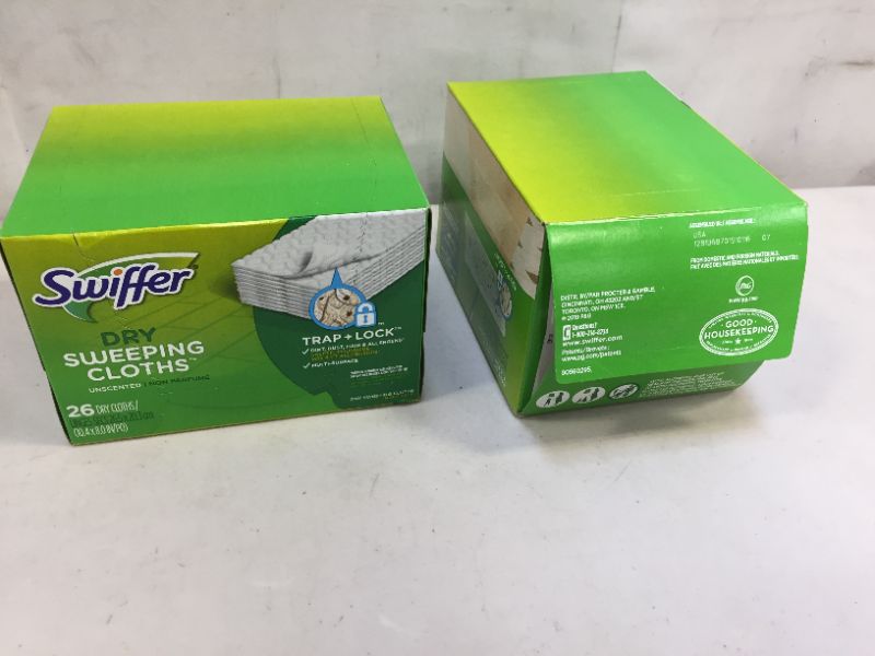 Photo 1 of 2 pack Swiffer dry sweeping cloths (1box is open)