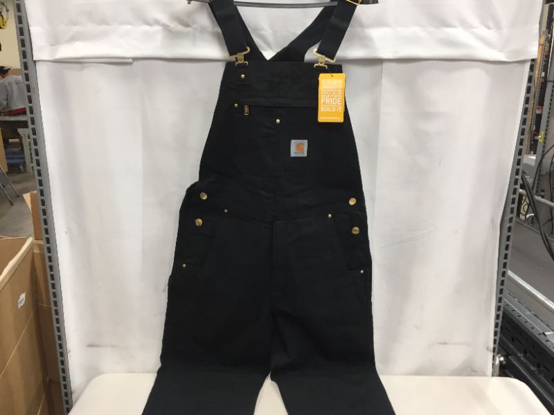 Photo 1 of Carhartt  Men's Big & Tall Duck Bib Overalls Unlined size 34X32 black color