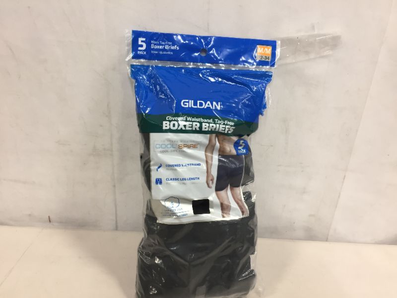 Photo 1 of 5Pack Gildan boxers briefs size M (32-34)---open package 