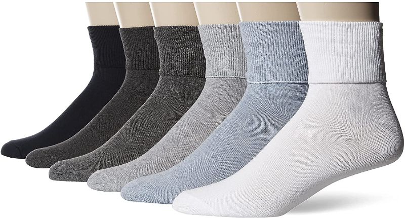 Photo 1 of Amazon Essentials Women's 6-Pack Turn Cuff Socks SIZE 6-9
