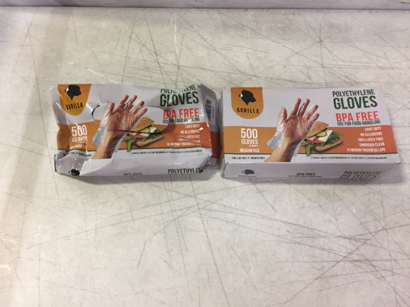 Photo 1 of 500 BPA Free Disposable Poly PE Gloves Medium, Food Grade 2 BOXES
