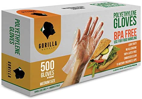 Photo 1 of 500 BPA Free Disposable Poly PE Gloves Medium, Food Grade 2 BOXES
