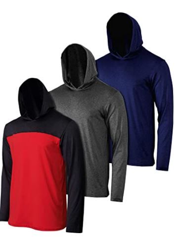 Photo 1 of 3 Pack: Boys Girls Youth Teen Dry Fit Long Sleeve Active Hoodie Sweatshirt BOYS MEDIUM