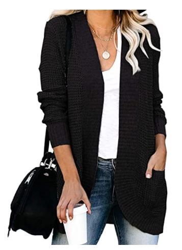 Photo 1 of KIRUNDO 2021 Women’s Open Front Cardigan Long Sleeve Knitted Soft Sweater Loose Lightweight Slouchy Coat Outwear
