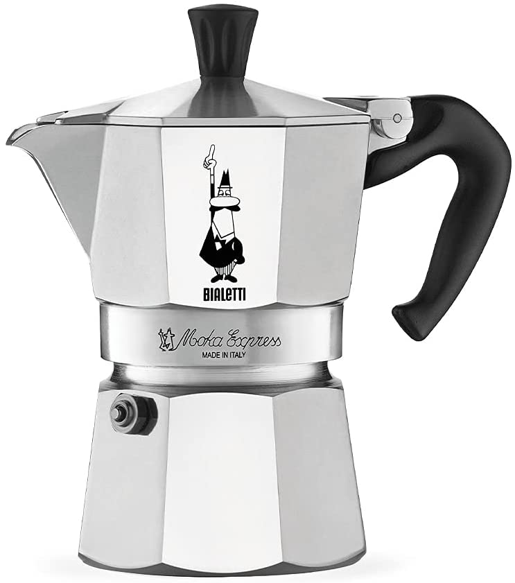 Photo 1 of Bialetti - Moka Express: Iconic Stovetop Espresso Maker, Makes Real Italian Coffee, Moka Pot 3 Cups (4.3 Oz - 130 Ml), Aluminium, Silver
