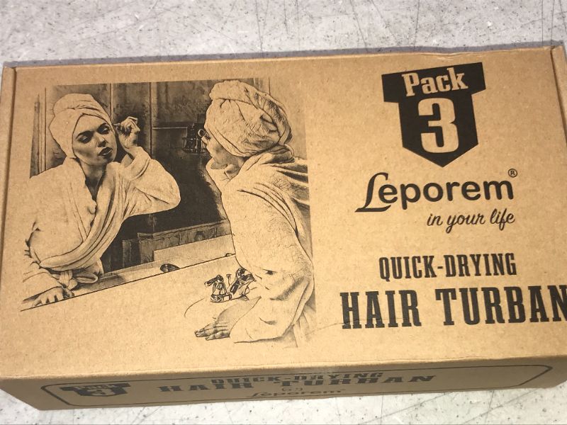 Photo 1 of LEPOREM QUICK DRYING HAIR TURBAN 3 PACK PINK