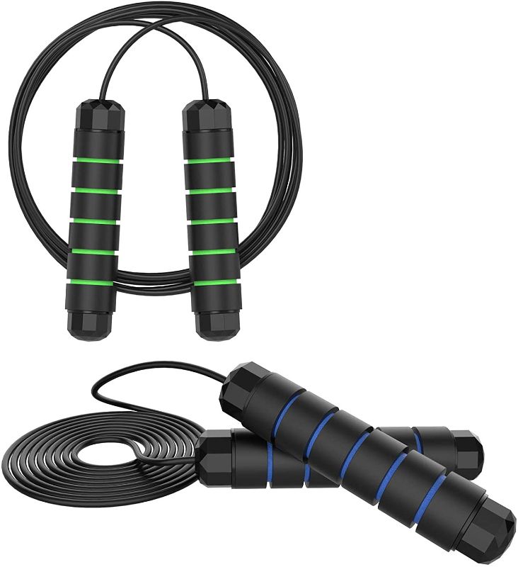 Photo 1 of 2 Pack Adjustable Jump Rope with Anti-Slip and Comfortable Handle, Tangle-Free Skip Rope Perfect for Women, Men, and Kids for Speed Training, Endurance Training, Fitness and Home Exercise