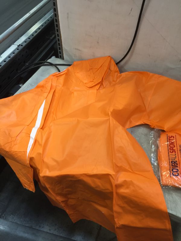 Photo 1 of WATERPROOF RAIN PONCHO ORANGE SIZE SMALL