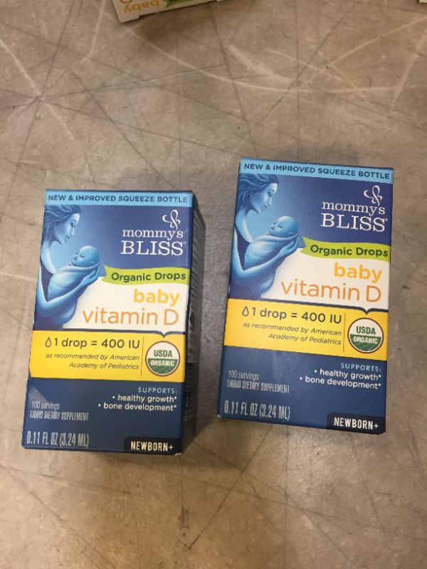 Photo 1 of Organic Baby Vitamin D Drops 100 Servings 2 PACK EXP 02/23
