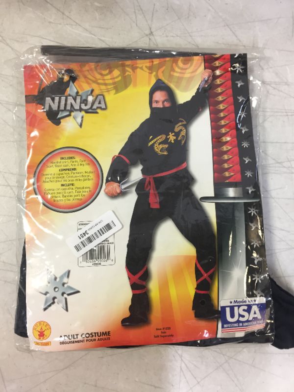 Photo 2 of Fuller Cut Adult Ninja Costume STANDARD ONE SIZE FITS UP TO 44 JACKET SIZE
