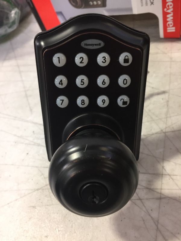 Photo 3 of Honeywell Electronic Entry Knob Door Lock- Oil Rubbed Bronze
