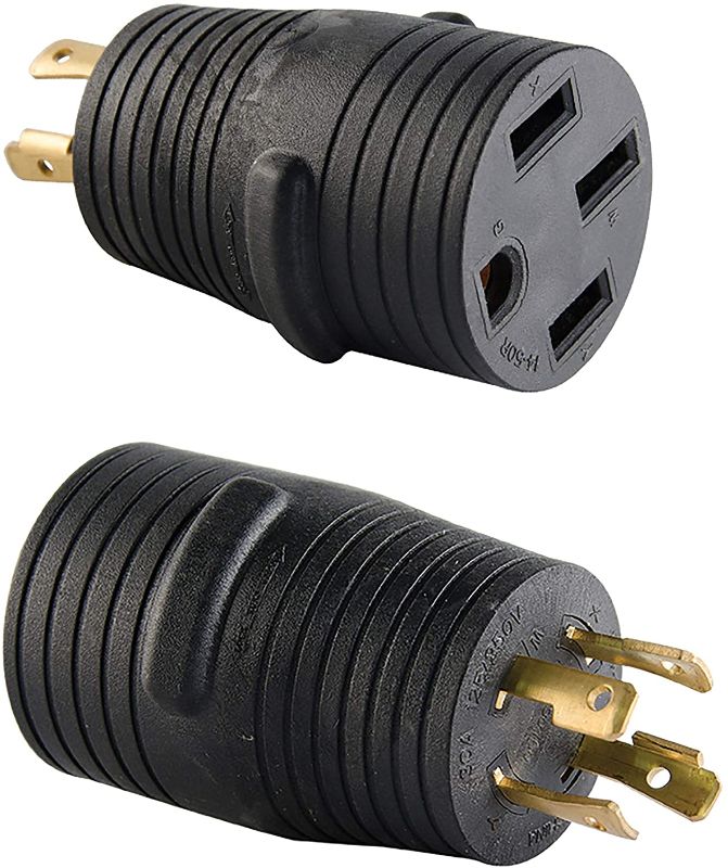 Photo 1 of ParkPower 30450GSA Generator Adapter - 30A (125/250V) Locking Male Plug 4-Prong by 50A (125/250V) Female Connector
