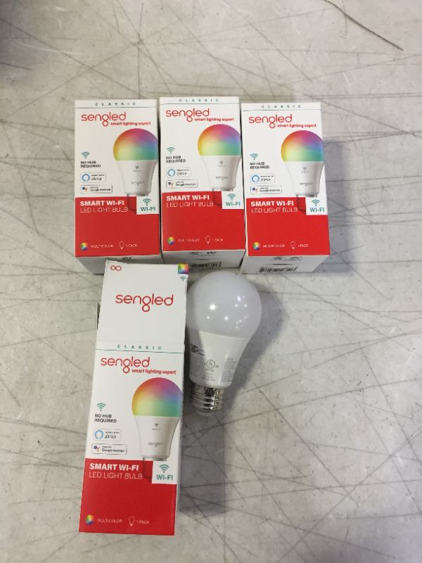 Photo 2 of Sengled Smart Bulb, Color Changing Light Bulb, Smart Light Bulbs that Work with Alexa & Google Assistant, A19 RGB Multicolor Alexa Light Bulb No Hub Required, 60W Equivalent 800LM High CRI>90, 4 Pack
