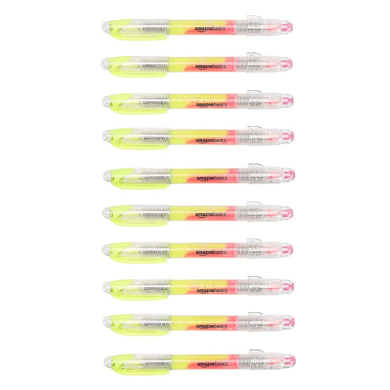 Photo 1 of Amazon Basics Double Ended Highlighters - Chisel Tip, Yellow, 10-Pack
