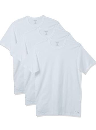 Photo 1 of Calvin Klein Men's Cotton Classics Slim Fit Crew Neck T-Shirts Medium, White