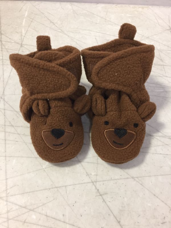 Photo 1 of 12/18 Months Comfy Teddy Bear Slippers with Velcro Straps