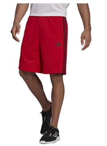 Photo 1 of Adidas Men's Designed 2 Move 3-Stripes Primeblue Shorts Medium Scarlet/Black
