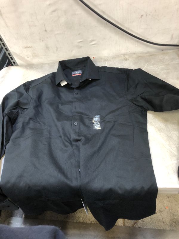 Photo 1 of BLACK SLIM FIT LONG SLEEVE BUTTON UP MEDIUM 