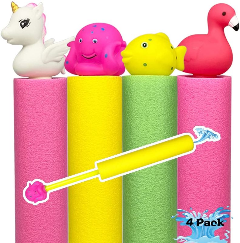 Photo 1 of 4 Pack Kawaii Water Guns Super Squirt Guns Water Soaker Blaster Toys for Kids Boys Girls Summer Beach Pool Outdoor Play