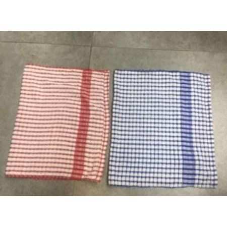 Photo 1 of 16-Pack Cotton Kitchen Towels Set, Dish Towels Clothes in Grid Pattern, Blue/Red, 16"x25"
