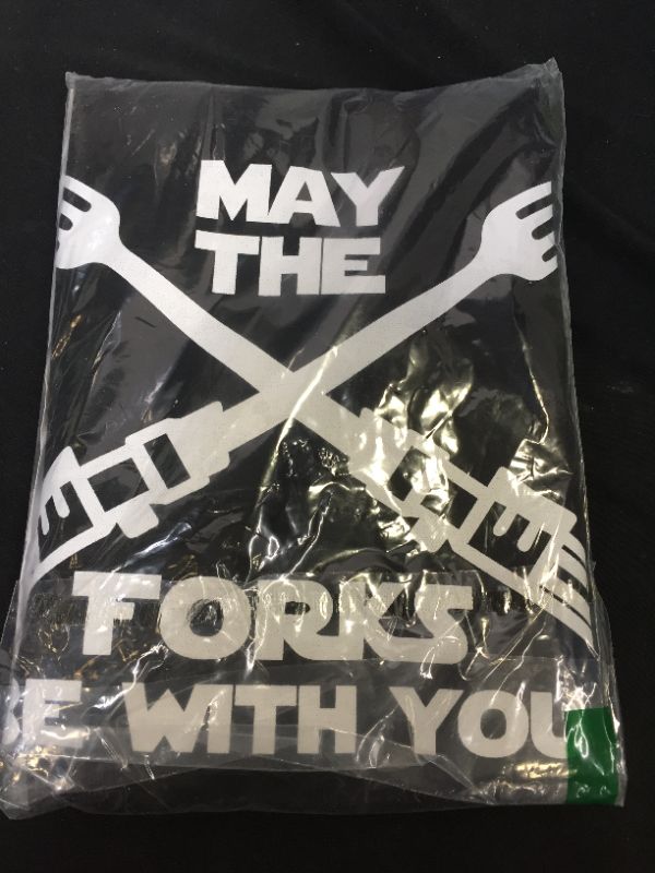 Photo 2 of Funny Apron, May The Forks Be With You - Novelty Funny Cooking Apron for Movie Fans - Extra Large 1 Size Fits All - Poly/Cotton Apron with 2 Pockets - Star Gift for Cook, Husband,
