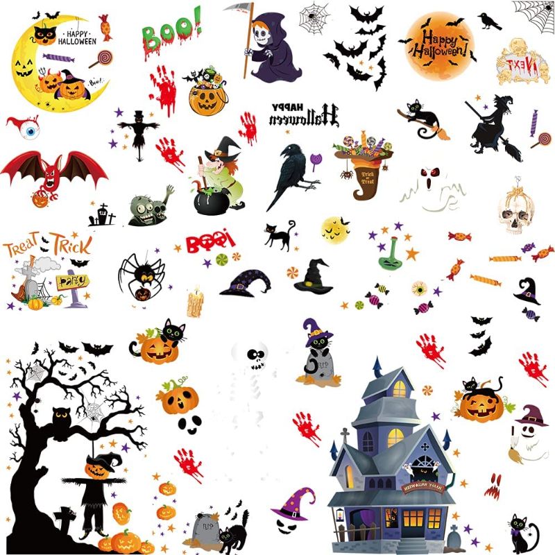 Photo 1 of 223PCS Halloween Window Clings Decals Spooky Ghost Pumpkin Halloween Stickers for Windows Door Decoration Removable Static Stickers for Halloween Decorations
- 7 pack 