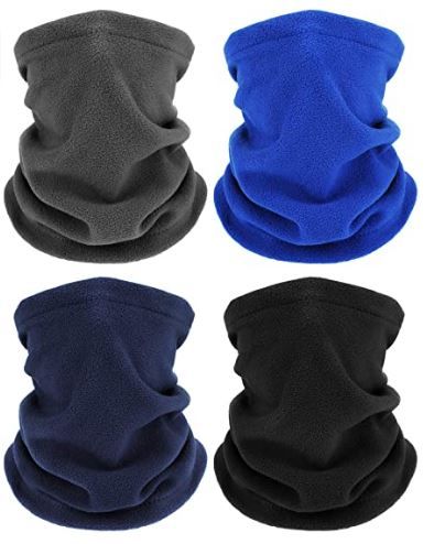 Photo 1 of 4 Pieces Winter Neck Warmers Fleece Gaiter Windproof Face Covering
