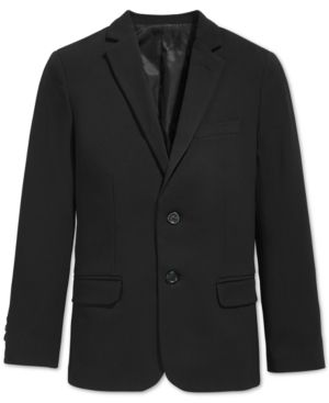 Photo 1 of Calvin Klein Boys' Bi-Stretch Blazer Suit Jacket, 2-Button Single Breasted Closure, Buttoned Cuffs & Front Flap Pockets SIZE 16
