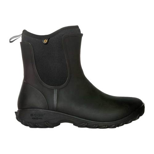 Photo 1 of Bogs Sauvie Waterproof Women's Chelsea Boot, Size 10 in Black Rubber at Nordstrom
