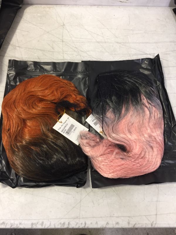 Photo 1 of 2 Pack Wigs, Pink Ombre and Orange Ombre