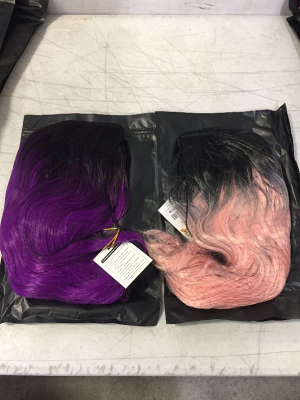 Photo 1 of 2 Pack Wigs, Purple Ombre and Pink Ombre
