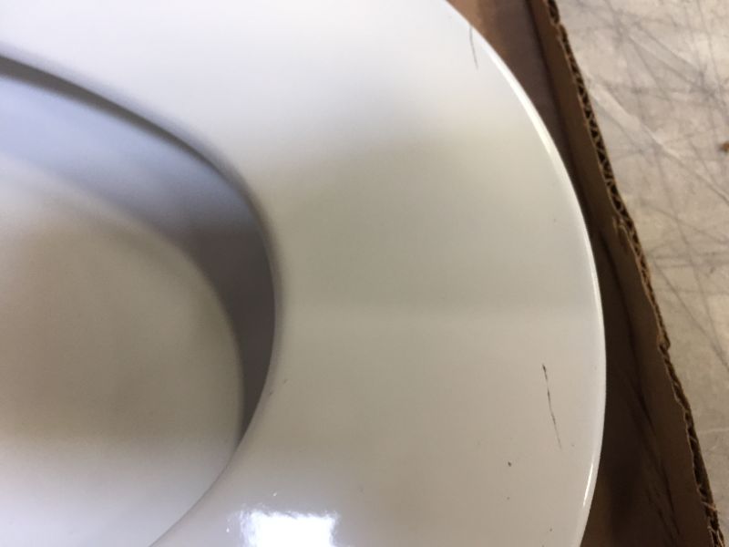 Photo 3 of Bemis 1500EC390 Elongated Closed Front Toilet Seat with Cover, Cotton White (SMALL CRACK LINES)