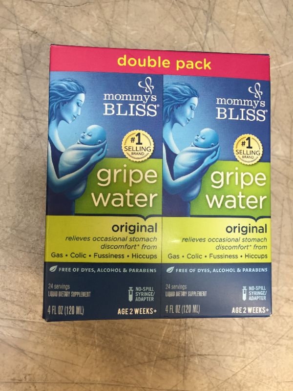 Photo 2 of Mommy's Bliss Original Gripe Water, Gas and Colic Relief, Gentle and Safe, Made for Infants, 2 Weeks+, 8 Fl Oz (2 Bottles) bb 11 22
